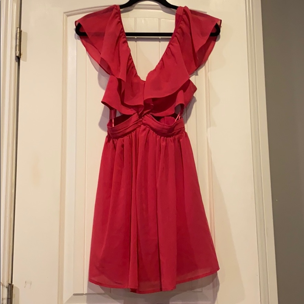 Hot Pink Cut out dress